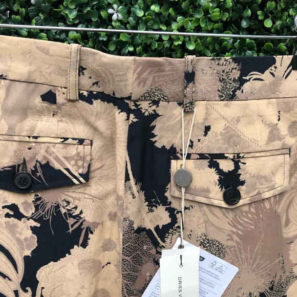 Dries Van Noten Black and Beige Flower Trouser 36 - Picture 5 of 7